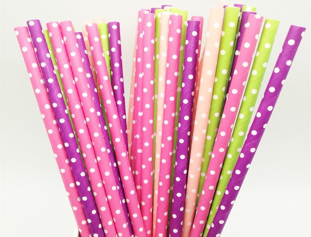 round dot paper straws