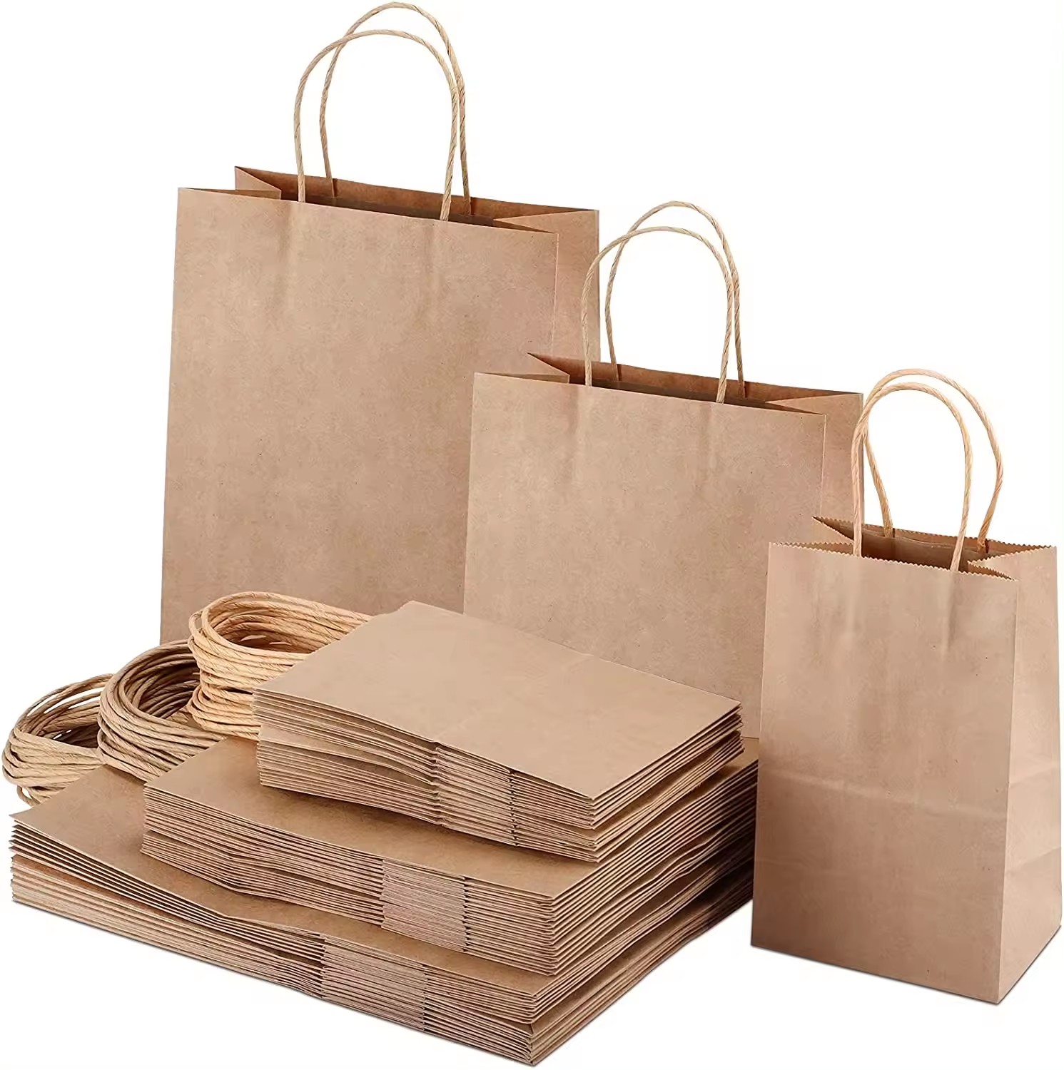 Custom Logo Brown Recycled Kraft Paper Bag (3)