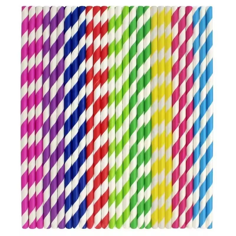 Drinking Paper Straws Rainbow