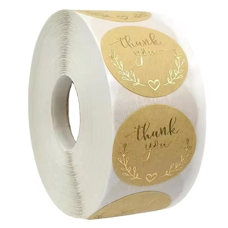 gold printing sticker roll 